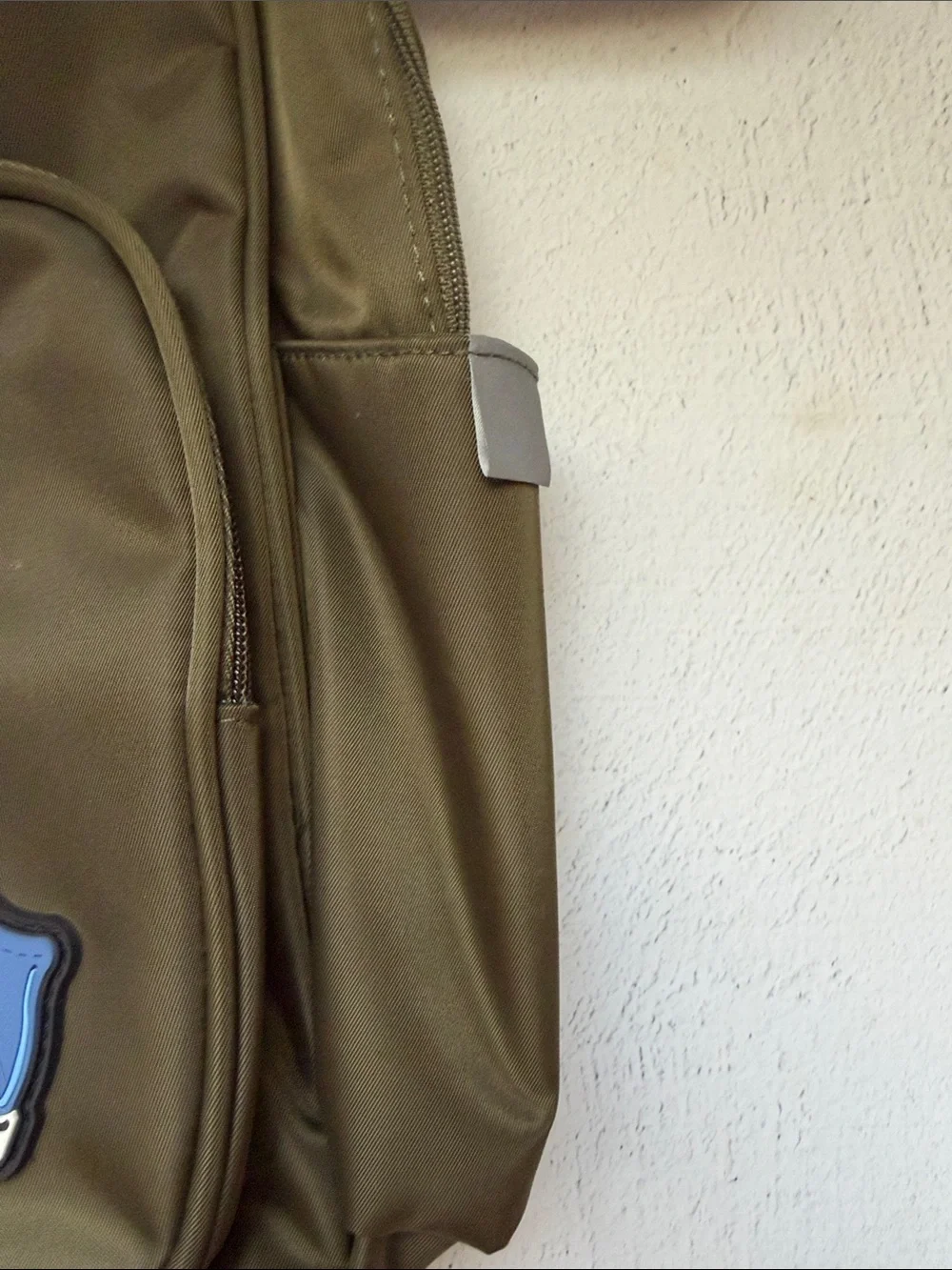 Olive Green Backpack with Fun Patch Accents